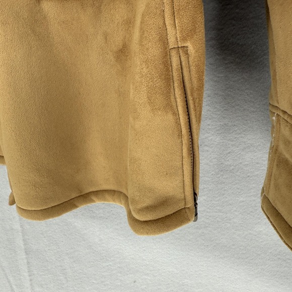 Gallery Woman Jacket Womens 1X Brown Faux Suede Sherpa Lined Button Coat Winter - Picture 8 of 15